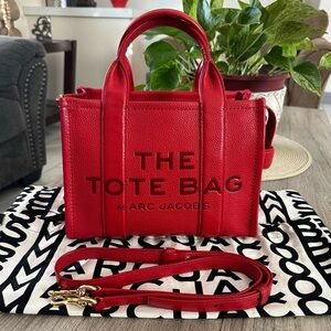SOLD!!!!! Marc Jacobs The Leather Small Tote Bag in True Red